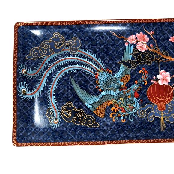 Williams Sonoma Lunar New Year Phoenix Serving Platter Blue Multicolor 2021 - Picture 2 of 9